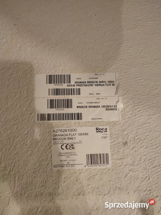 Brodzik Roca Granda FLAT 1000 x 800 x 40 śląskie Bytom