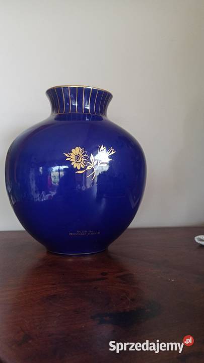 Wazon kobaltowy Aristo Copenhagen Denmark Porcelana i szkło Gdańsk