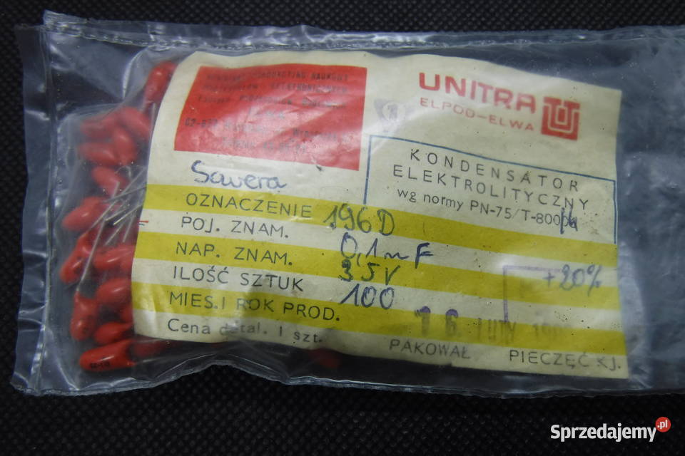 01uF 35V 20 kondensator tantalowy 196D Unitra mazowieckie Otwock