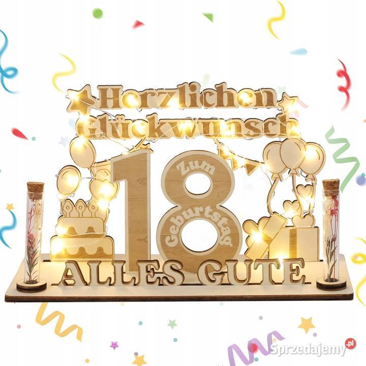 Prezent pieniężny na 18 drewniany Pozostałe Myszyniec