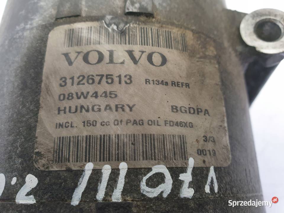 SPRĘŻARKA KLIMATYZACJI Volvo V70 III 20 16V Kompresory klimatyzacji Chełm