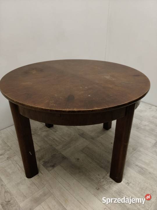 stół art Deco stary drewniany okrągły rozkładany Radomsko sprzedam