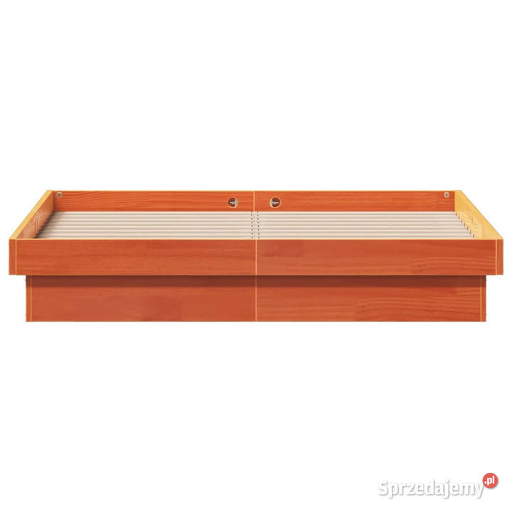 Rama łóżka z LED woskowy brąz lite drewno 143cm Warszawa