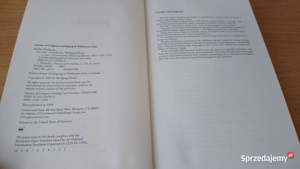 Proverbs a handbook Wolfgang Mieder Gdańsk