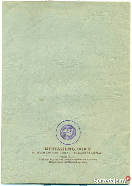 Deutsches Sportabzeichen Urkundenheft Manner Militaria Ostrów Wielkopolski