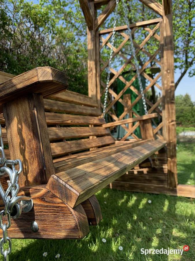 Huśtawka ogrodowa z pergolą i donicami Huśtawki Dom i Ogród