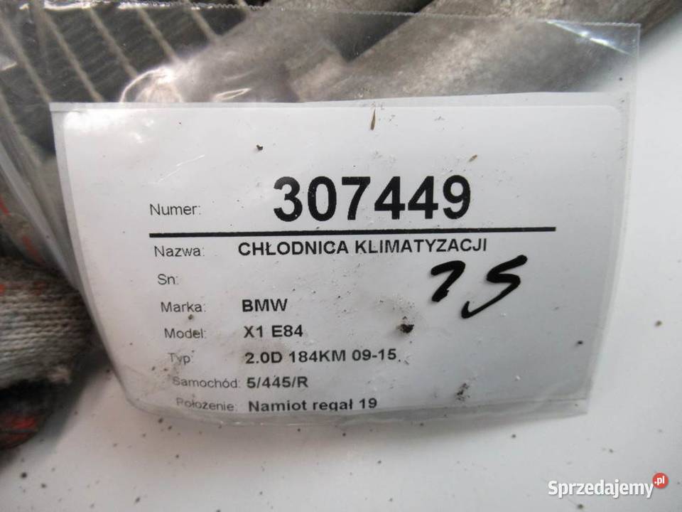 CHŁODNICA KLIMATYZACJI BMW E84 20 184 0915