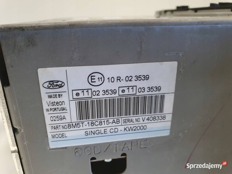 RADIO Ford Focus Mk2 Kuga I 8M5T 18C815 lubelskie Rudka