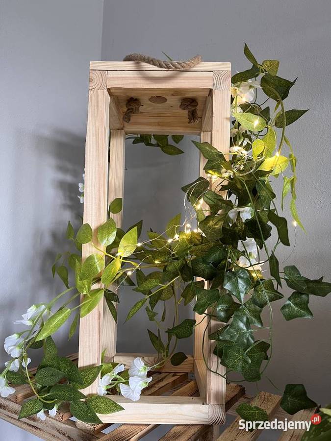 Piękny drewniany lampion handmade rękodzieło Nisko