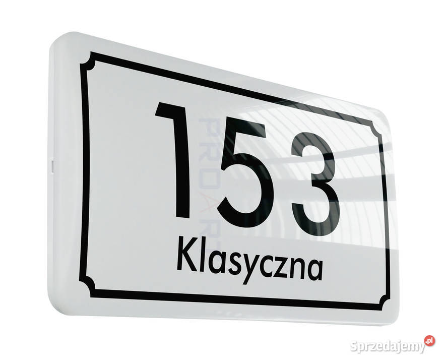 PODŚWIETLANY numer domu tabliczka adresowa LED J mazowieckie Warszawa
