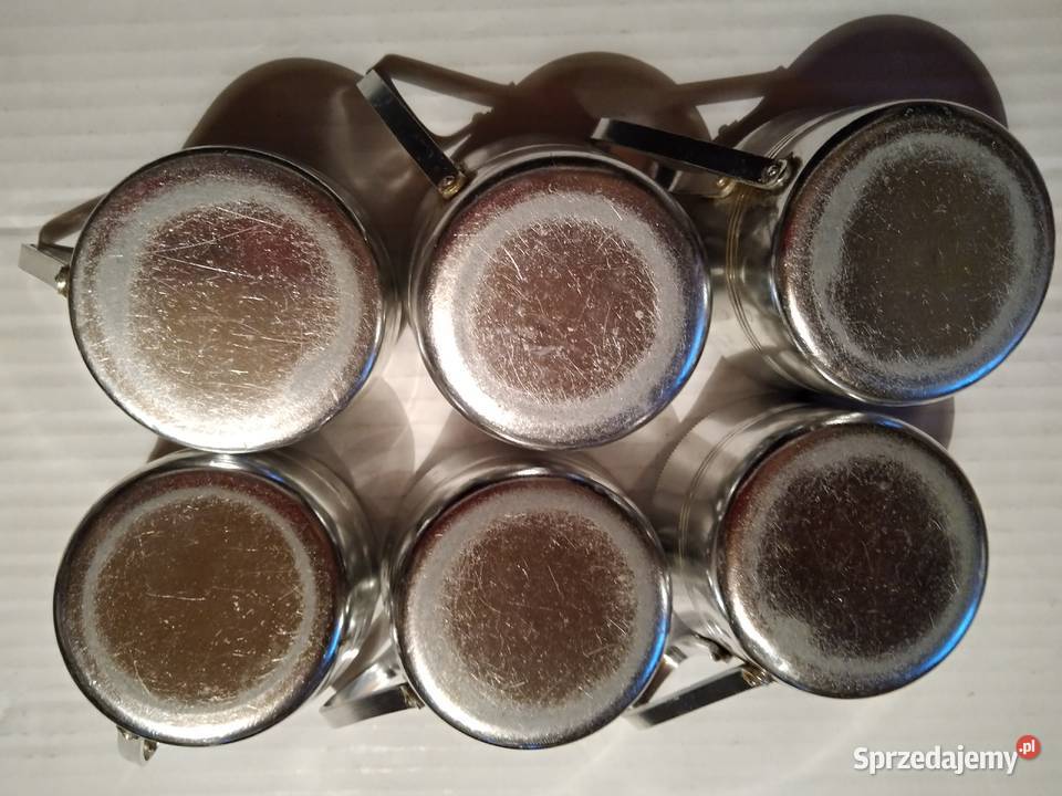 Koszyczki aluminiowe na szklanki z uchwytem PRL Gliwice