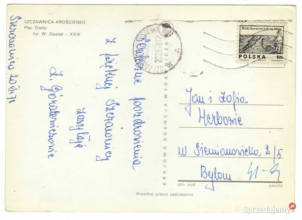 SZCZAWNICA KROŚCIENO PLAC DIETLA POCZTÓWKA 2 Krynki sprzedam