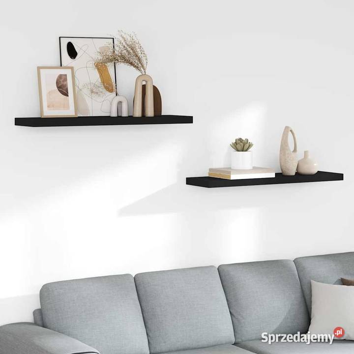vidaXL Półki ścienne 2 czarne 90x235x38 Warszawa