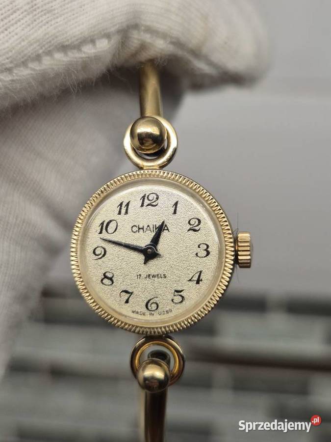 Złocony zegarek Czajka bransoletka Chorzów
