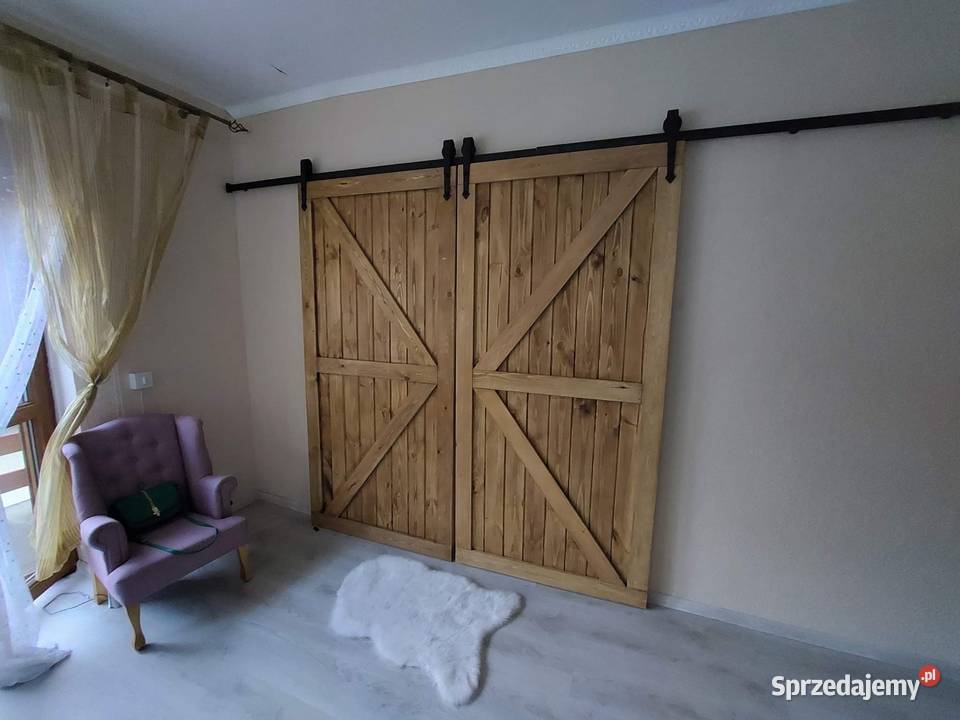 Drzwi przesuwne drewniane rustykalne Barn Door Drewno sprzedam