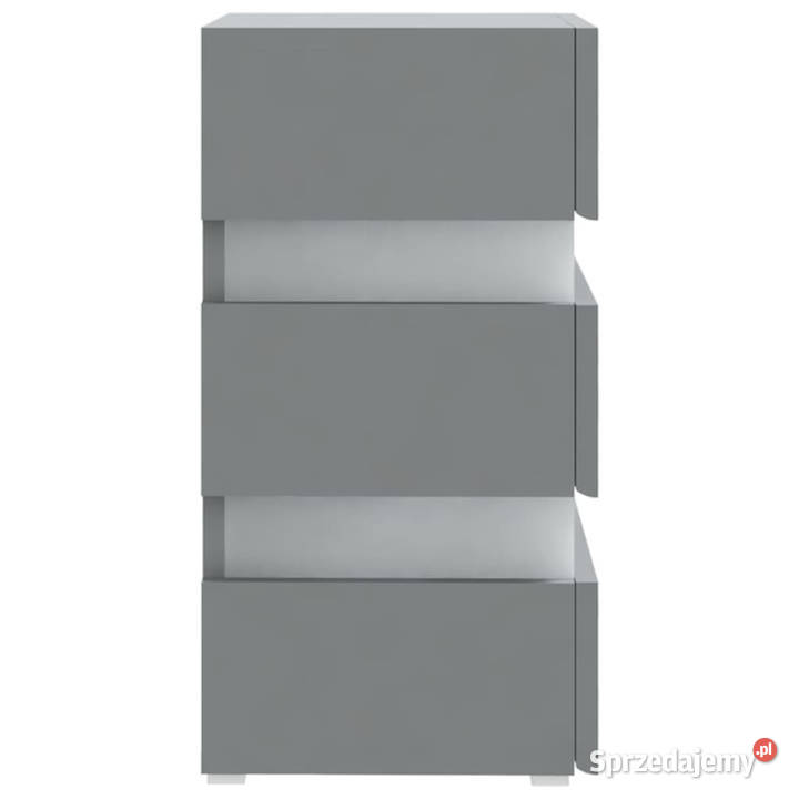 Szafka nocna z LED szara 45x35x67 materiał Warszawa