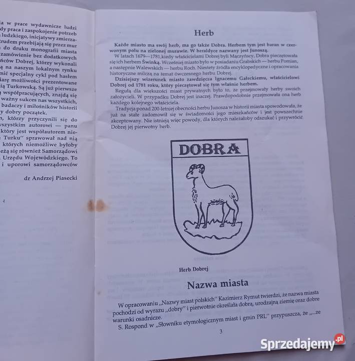 Folder Dobra zarys dziejów Miasta Stanisław Koźminek