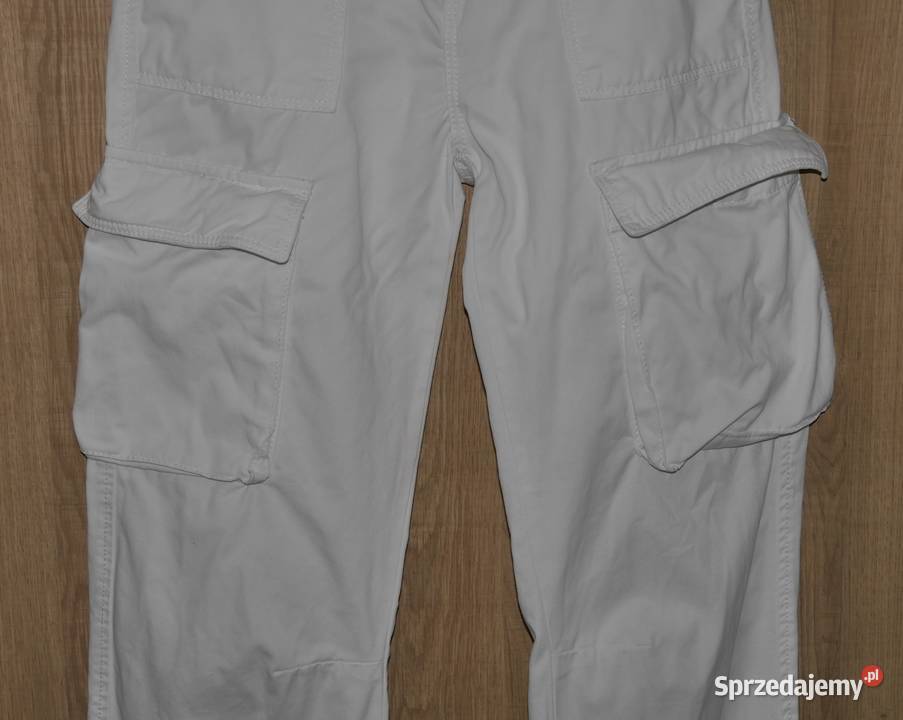 Bershka Cargo świetne spodnie bojówki 32 XXS Inny materiał Wrocław