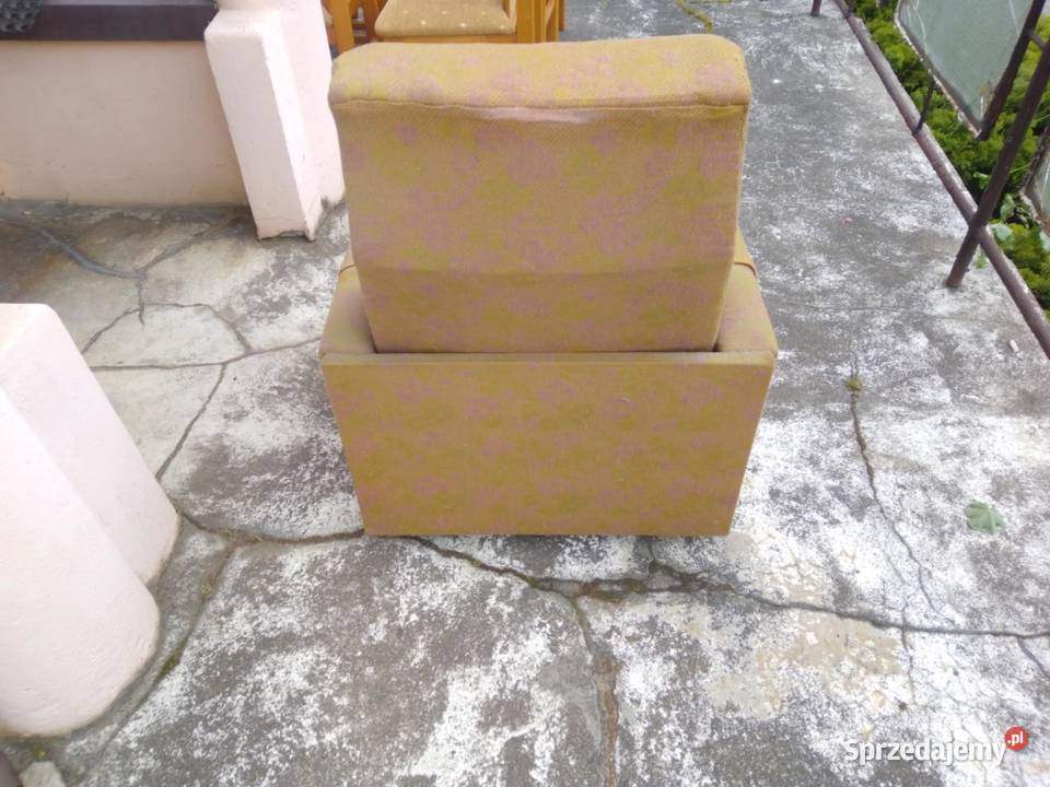 Fotel na kółkach fotele PRL materiałowy wzór łódzkie Łódź