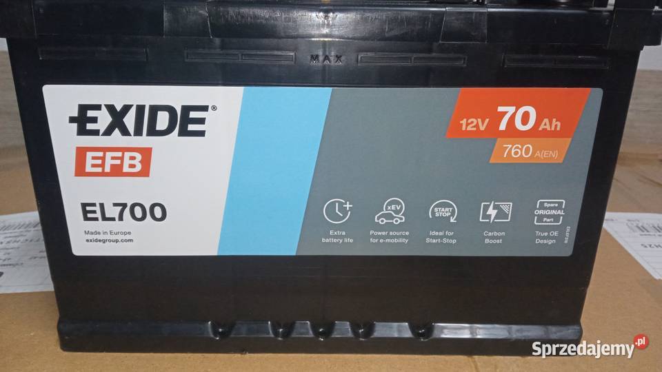 Akumulator Exide EFB 70Ah 760A Cieszyn