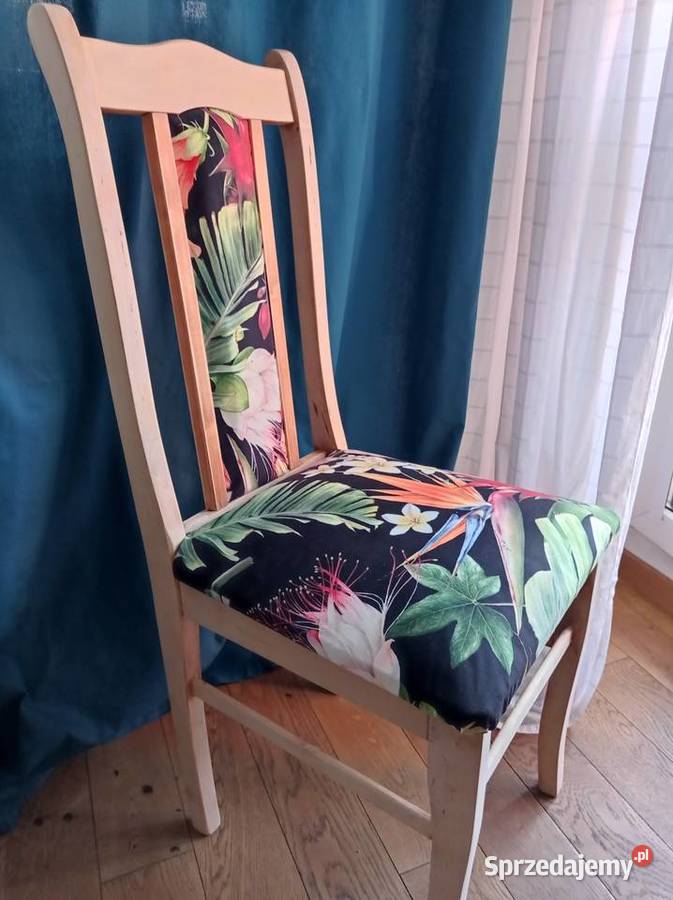 Krzesło drewniane vintage flower oldschool 42cm Wrocław