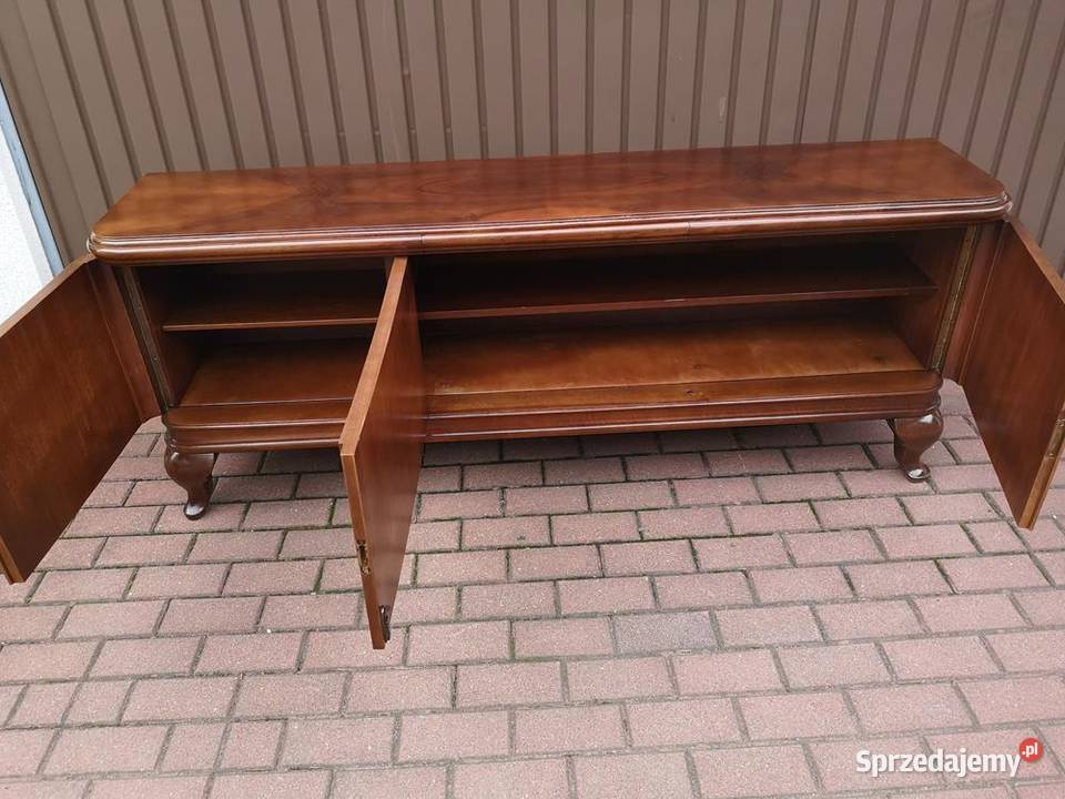 Komoda Szafka ARTDECO RTV Niska 180 Orzech Antyki, Sztuka, Kolekcje wielkopolskie