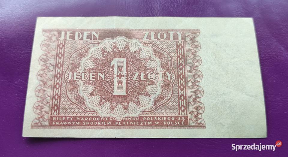Banknot 1 złoty 1946 bez serii Rzadkość Okazja mazowieckie Pruszków