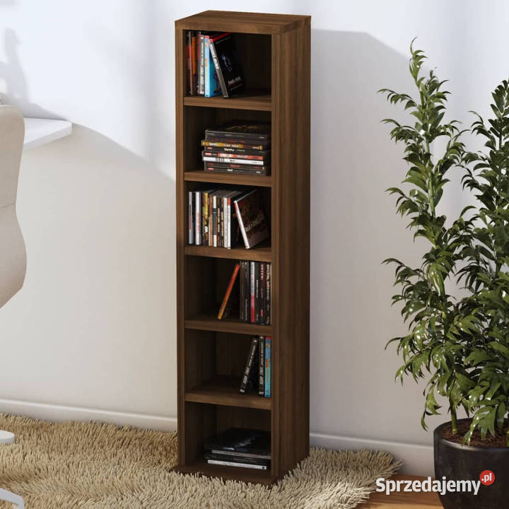 Szafka na płyty CD brązowy dąb 21x20x88 WM815074 Warszawa