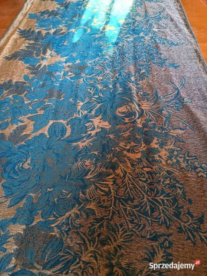 Szal damski 178x66 zloto turkusowy Tczew