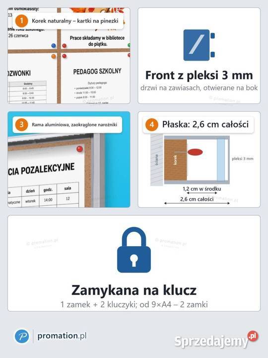 Gablota korkowa zamykana 412A4 tablica ogłoszeń małopolskie Kraków