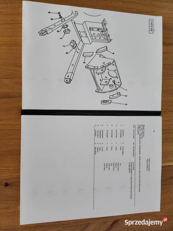 MASSEY FERGUSON 3645 katalog części pomorskie Gdańsk