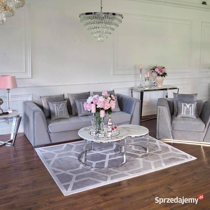 Fotel Monte Carlo Glamour Tapicerowany Szary Dom i Ogród Warszawa