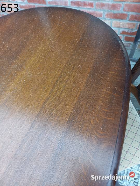 Stół dębowy owalny masywny holenderski 4 krzesła