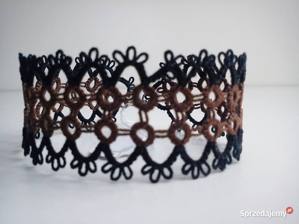 Bransoletka frywolitkowa Wiśniowa sprzedam