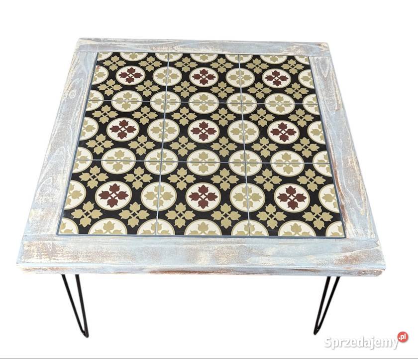 Stolik kawowy z drewna i płytek ceramicznych w Dom i Ogród zachodniopomorskie Szczecin