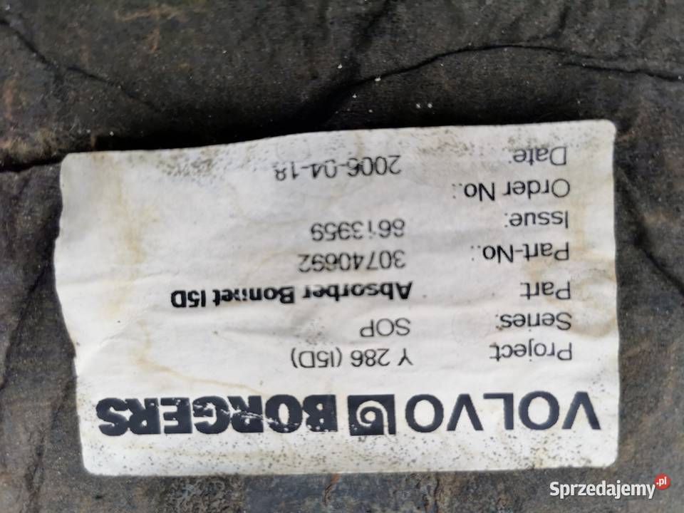 Wygłuszenie maski Volvo s80ll osobowe Anusin