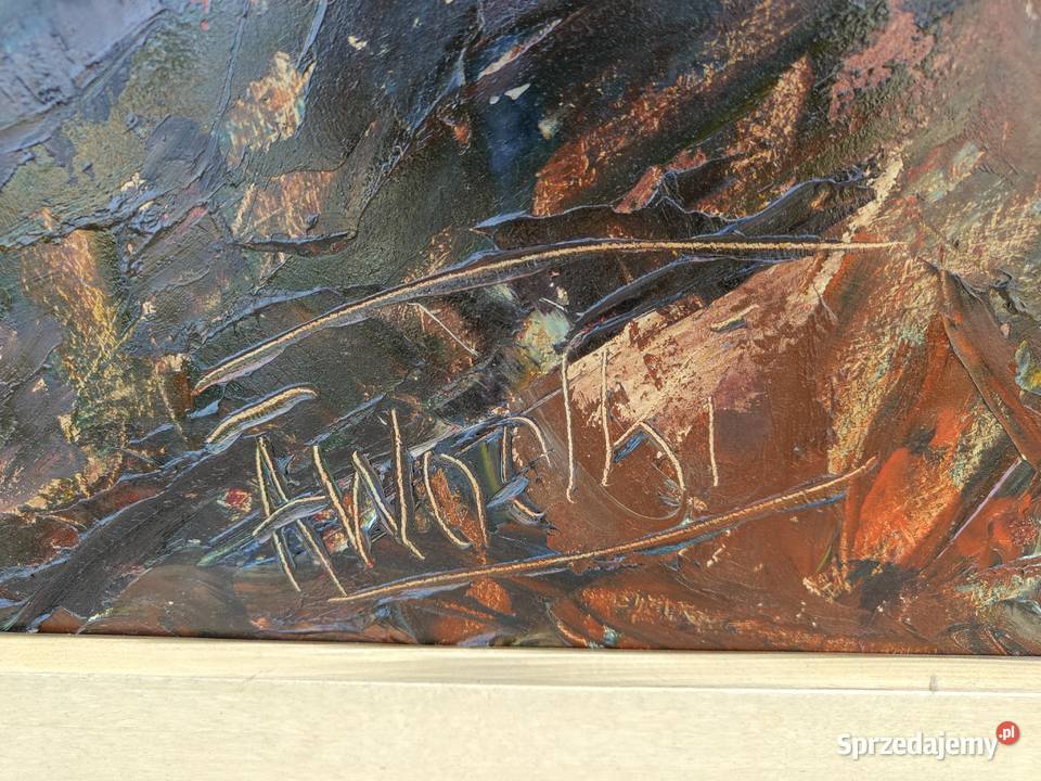 Duży malowany obraz Aleksandrów Łódzki