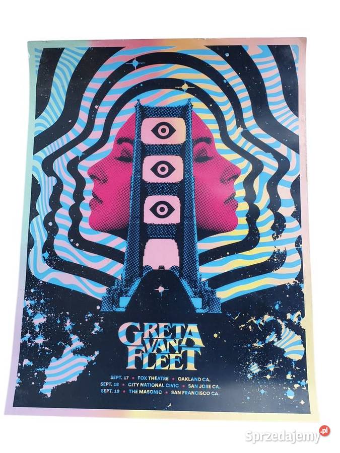 Stary plakat koncertowy Greta Van Fleet unikat
