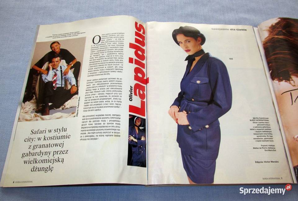 Burda International Wiosna 1995 moda szycie Czasopisma