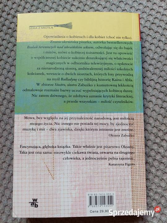 Siostro siostro Oksana Zabużko Książki i Podręczniki małopolskie Kraków