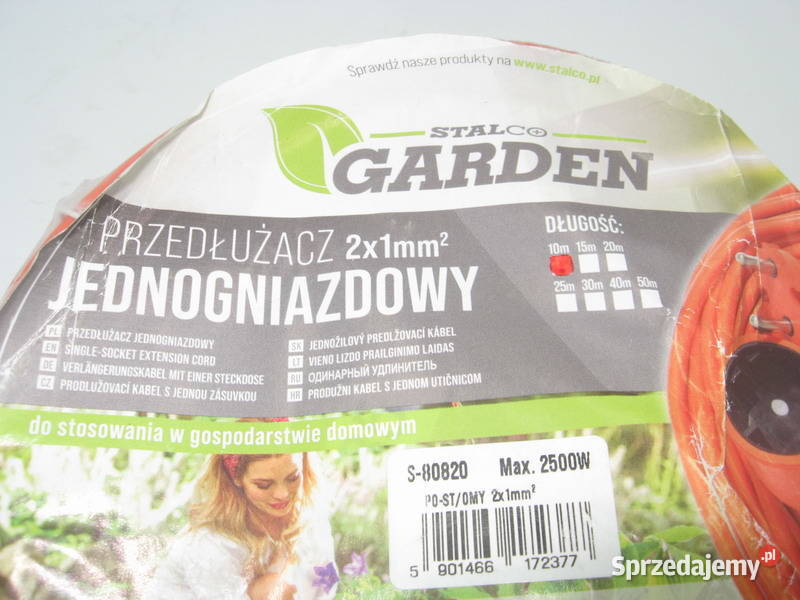Przedłużacz Jednogniazdowy Garden 2x1mm 10m Przedłużacze Rzeszów