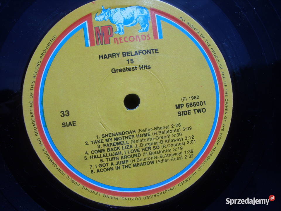 Winyl LP HARRY BELAFONTE15 GREATEST HITS Płyty i kasety dolnośląskie Wołów