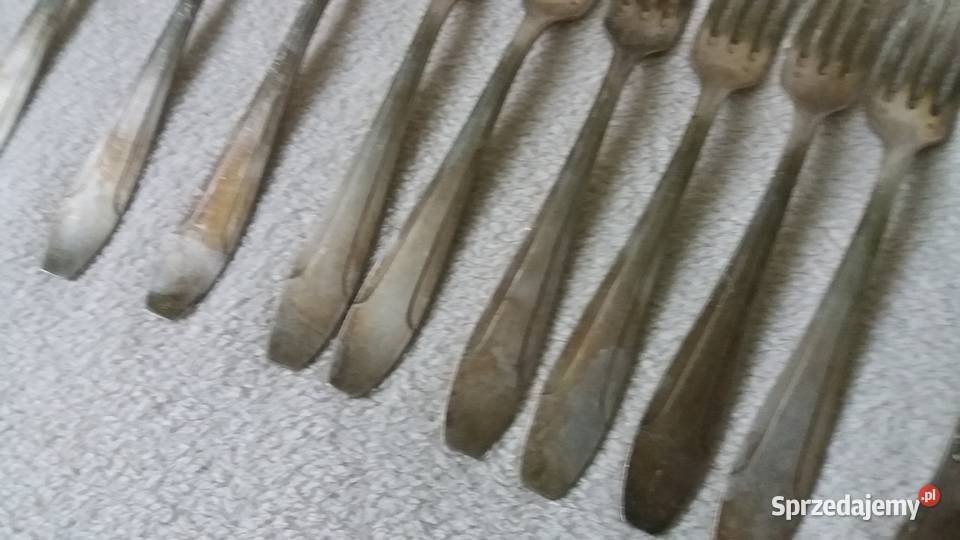 Nóże złocone z PRLu sztućce linia lotnicza TAP Płońsk