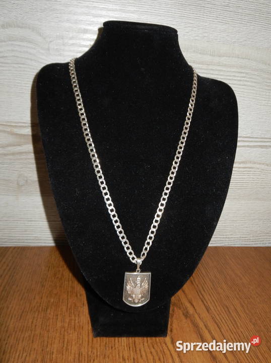 Piękny Srebrny Łańcuszek z Zawieszka Leżajsk
