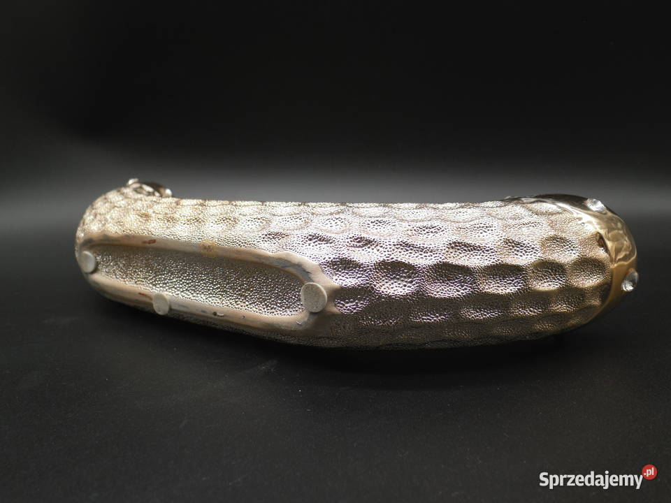 Ceramiczny świecznik wazon w kształcie rogu Raszków