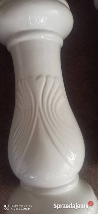 Postument ceramiczny 2 białe i w kwiatki Gdańsk