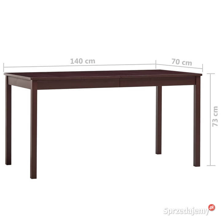 Stół do jadalni ciemny brąz 140 x 70 x 73 drewno