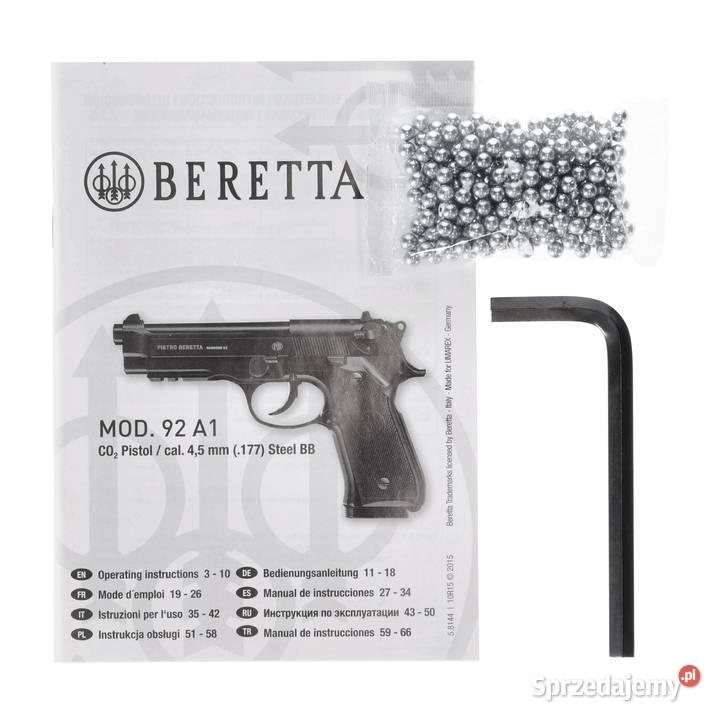Pistolet wiatrówka Beretta M92A1 semi auto 45 mm Warszawa