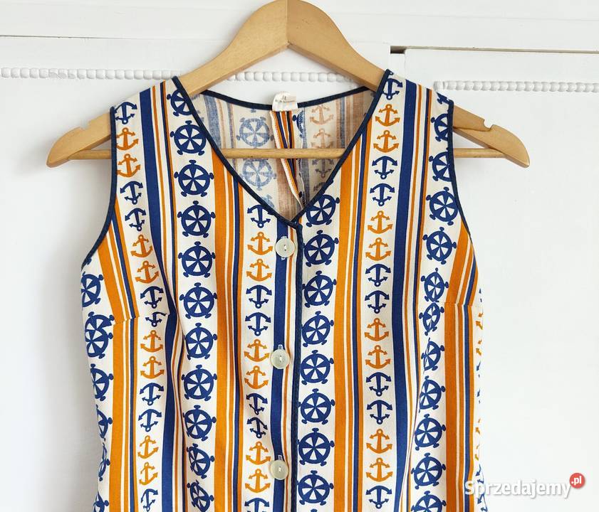 Sukienka mini vintage guziki 38 M 36 S retro mod Szczecin sprzedam