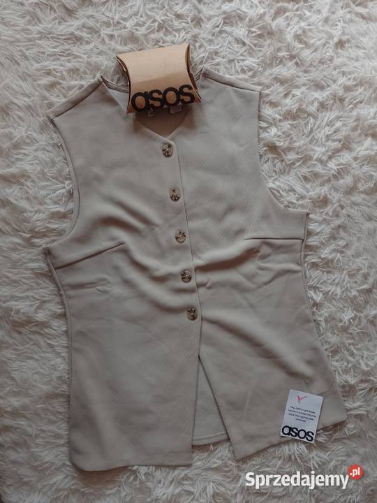 38AM ASOS Design Beżowa kamizelka z Londynu NOWA